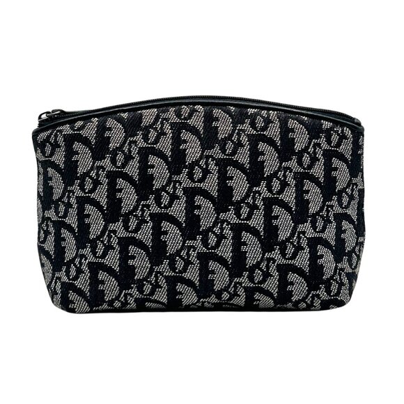 Dior Trotter Jacquard Vintage Pouch - Navy Blue - Picture 1 of 7